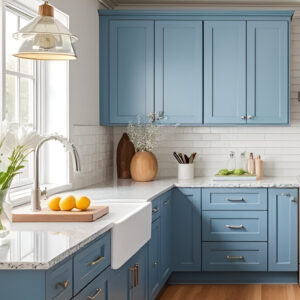 Blue Shaker - Tall Cabinet Oven
